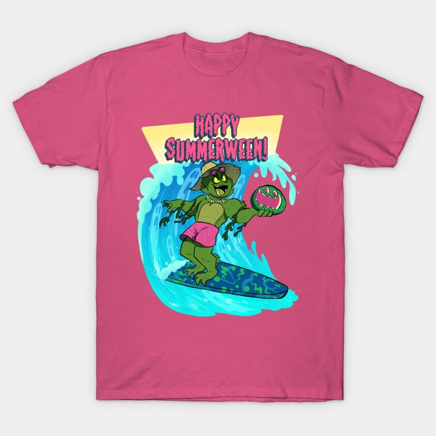 The Surfer from the Black Lagoon T-Shirt by ColeCartoons